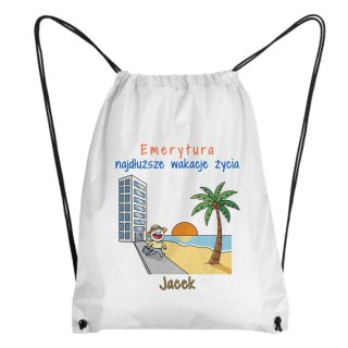 Worek z okazji przejścia na emeryturę z dowolnym imieniem