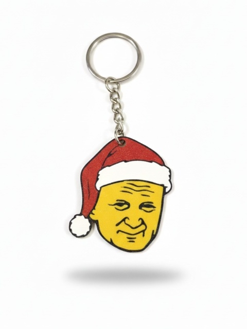 Brelok świąteczny papież w czapce Mikołaja