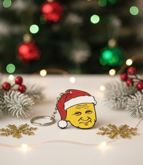 Brelok Świąteczny papież Jan Paweł II w czapce Mikołaja