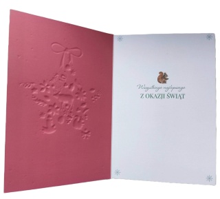 Kartka świąteczna gwiazdka z możliwością dodania własnych życzeń