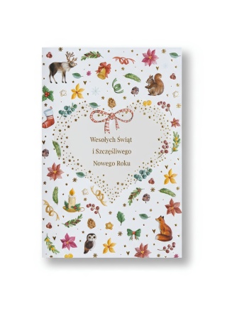 Kartka świąteczna serce z możliwością dodania własnych życzeń