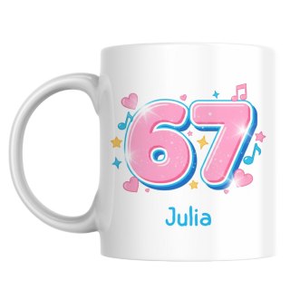 Kubek 67 six seven uroczy z dowolnym imieniem