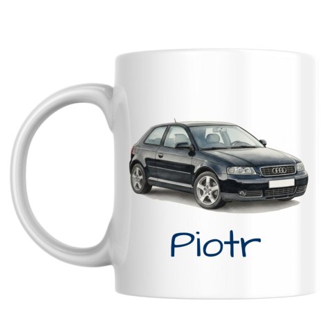 Kubek Audi A3 8P czarne z dowolnym imieniem