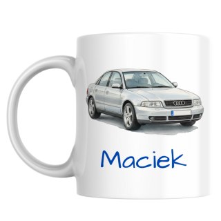 Kubek Audi A4 B5 srebrny sedan z dowolnym imieniem