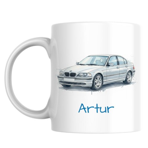 Kubek BMW E46 sedan srebrne z dowolnym imieniem