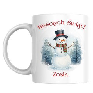Kubek Bałwan świąteczny z dowolnym imieniem