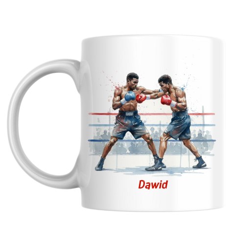 Kubek Bokserzy na ringu z dowolnym imieniem