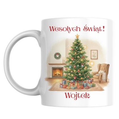 Kubek Choinka bożonarodzeniowa z dowolnym imieniem