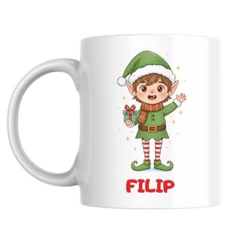 Kubek Elf bożonarodzeniowy z dowolnym imieniem