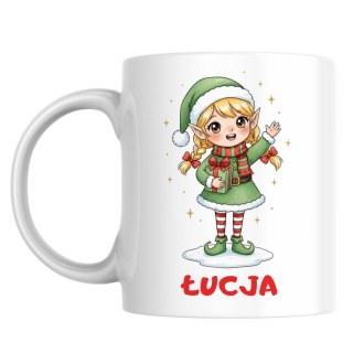 Kubek Elfka bożonarodzeniowa z dowolnym imieniem