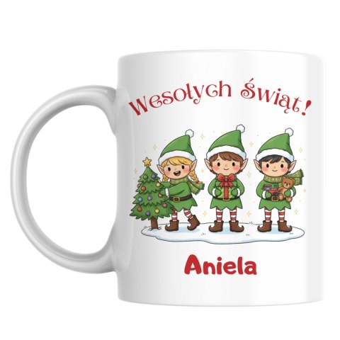 Kubek Elfy bożonarodzeniowe z dowolnym imieniem