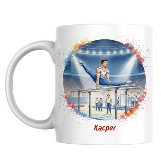 Kubek Gimnastyka sportowa mężczyzna z dowolnym imieniem