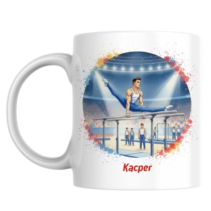 Kubek Gimnastyka sportowa mężczyzna z dowolnym imieniem