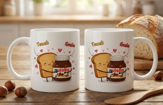 Kubek Idealna para: tost i Nutella z dowolnymi imionami