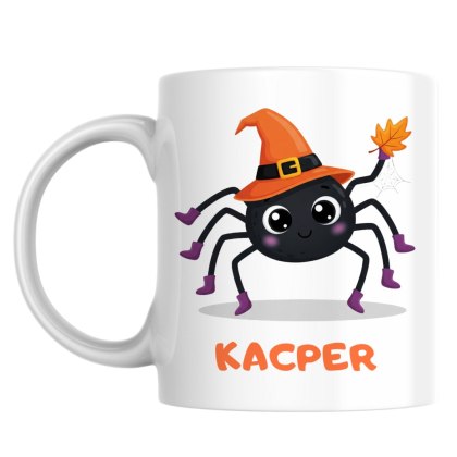 Kubek Pająk Halloween z dowolnym imieniem