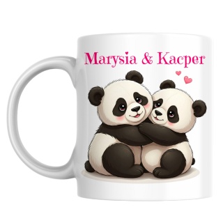 Kubek Zakochane Pandy z dowolnymi imionami