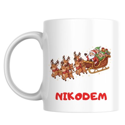 Kubek Sanie Świętego Mikołaja z dowolnym imieniem