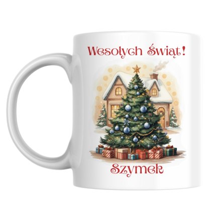 Kubek Świąteczna choinka z dowolnym imieniem