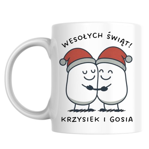 Kubek Świąteczne przytulanie z dowolnym imieniem