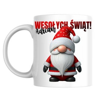 Kubek Świąteczny gnomek z dowolnym imieniem