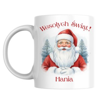 Kubek Święty Mikołaj Wesołych Świąt z dowolnym imieniem