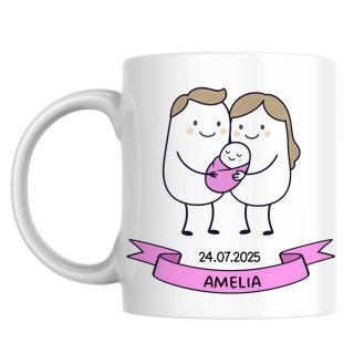 Kubek Świeżo upieczeni rodzice - córka z dowolnym imieniem i datą