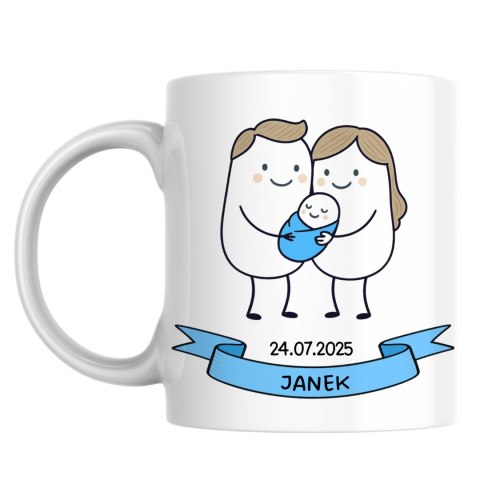 Kubek Świeżo upieczeni rodzice - syn z dowolnym imieniem i datą