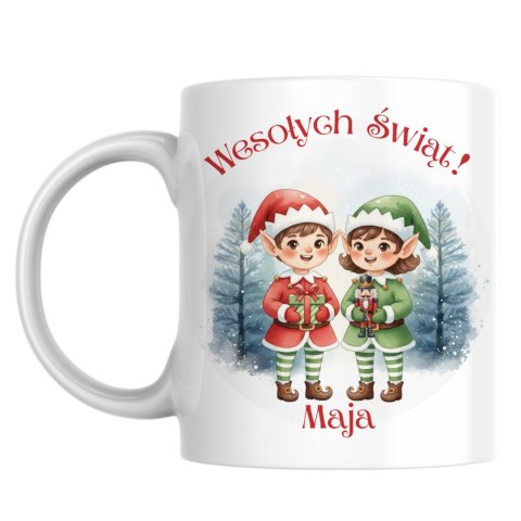 Kubek Urocze elfy - Boże Narodzenie z dowolnym imieniem