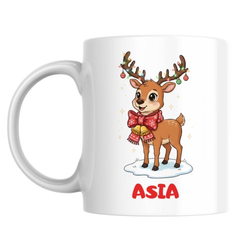 Kubek Uroczy renifer z dowolnym imieniem