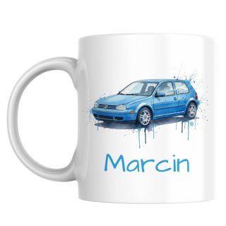 Kubek Volkswagen Golf 4 niebieski z dowolnym imieniem