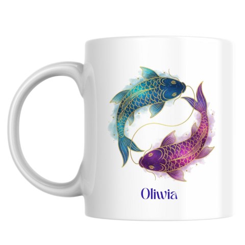 Kubek Znak zodiaku ryby z dowolnym imieniem