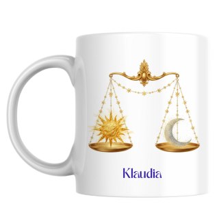 Kubek Znak zodiaku waga z dowolnym imieniem