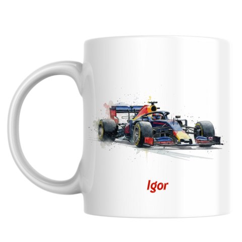 Kubek bolid F1 z dowolnym imieniem