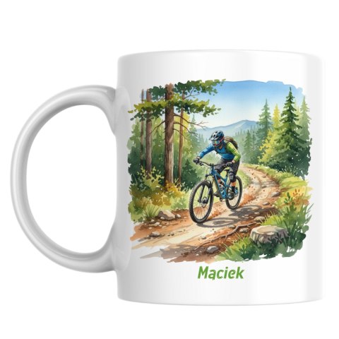 Kubek dla fana jazdy na MTB z dowolnym imieniem