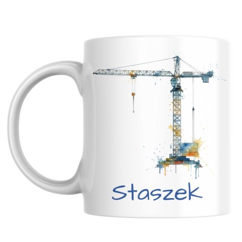Kubek dla operatora dźwigu żuraw z dowolnym imieniem