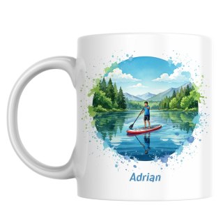 Kubek pływanie na desce SUP z dowolnym imieniem