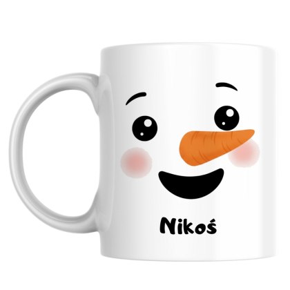 Kubek z buzią bałwanka chłopiec z dowolnym imieniem