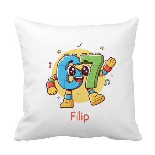 Poduszka 67 six-seven uroczy klocek z dowolnym imieniem