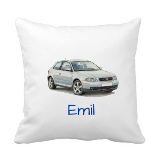 Poduszka Audi A3 8L srebrne z dowolnym imieniem