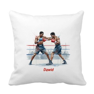 Poduszka Bokserzy na ringu z dowolnym imieniem