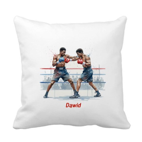 Poduszka Bokserzy na ringu z dowolnym imieniem
