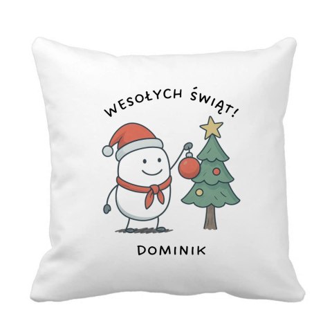 Poduszka Dekorowanie choinki z dowolnym imieniem