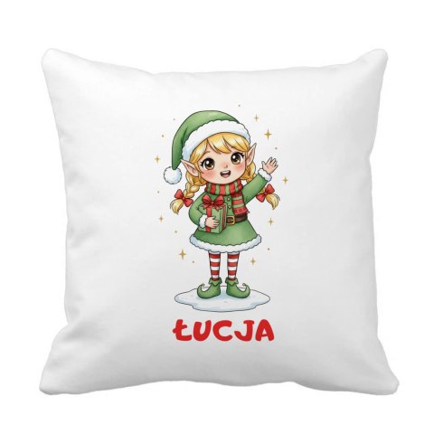 Poduszka Elfka bożonarodzeniowa z dowolnym imieniem