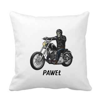 Poduszka Motocyklista na Harleyu z dowolnym imieniem