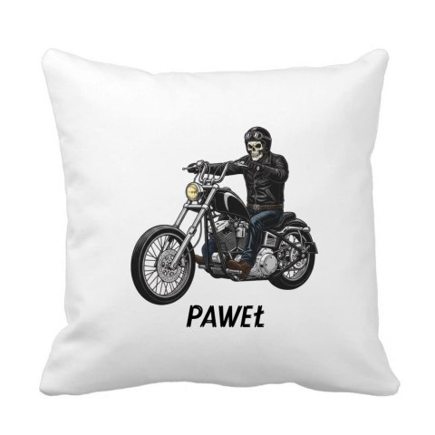 Poduszka Motocyklista na Harleyu z dowolnym imieniem