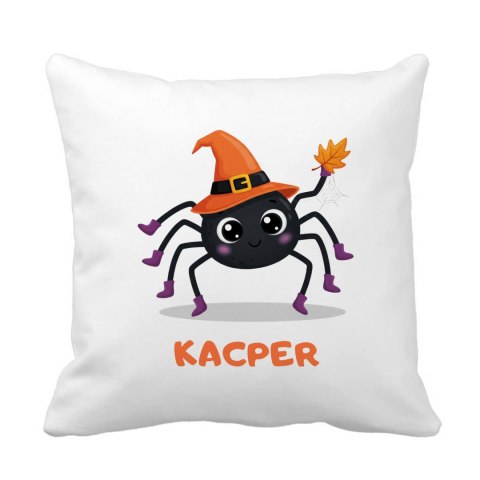 Poduszka Pająk Halloween z dowolnym imieniem