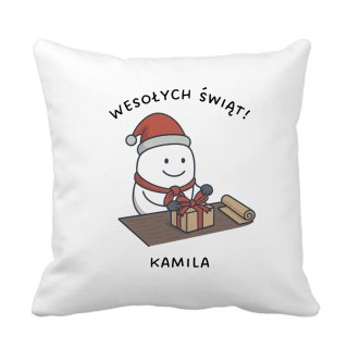 Poduszka Pakowanie prezentów świątecznych z dowolnym imieniem