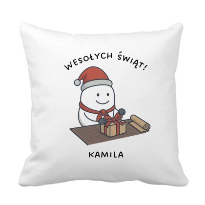 Poduszka Pakowanie prezentów świątecznych z dowolnym imieniem