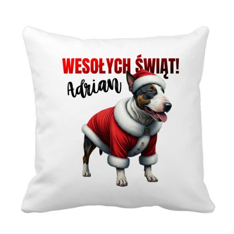 Poduszka Pies Bulterier z dowolnym imieniem