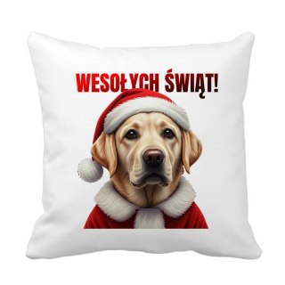 Poduszka Pies Labrador w stroju Świętego Mikołaja